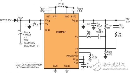 圖 9：電壓過低情況下的 24V 工業軌恢復器