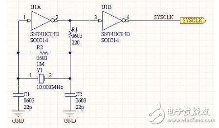 74HC04和晶振做晶體振蕩電路產生時鐘信號