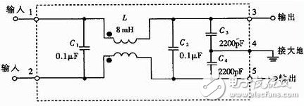 電路分析：電磁干擾濾波器原理圖