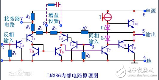 音頻功率放大器LM386引腳圖及功能_工作原理_電氣參數及應用電路圖