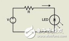 圖1 電阻受限LED的簡易電源解決方案