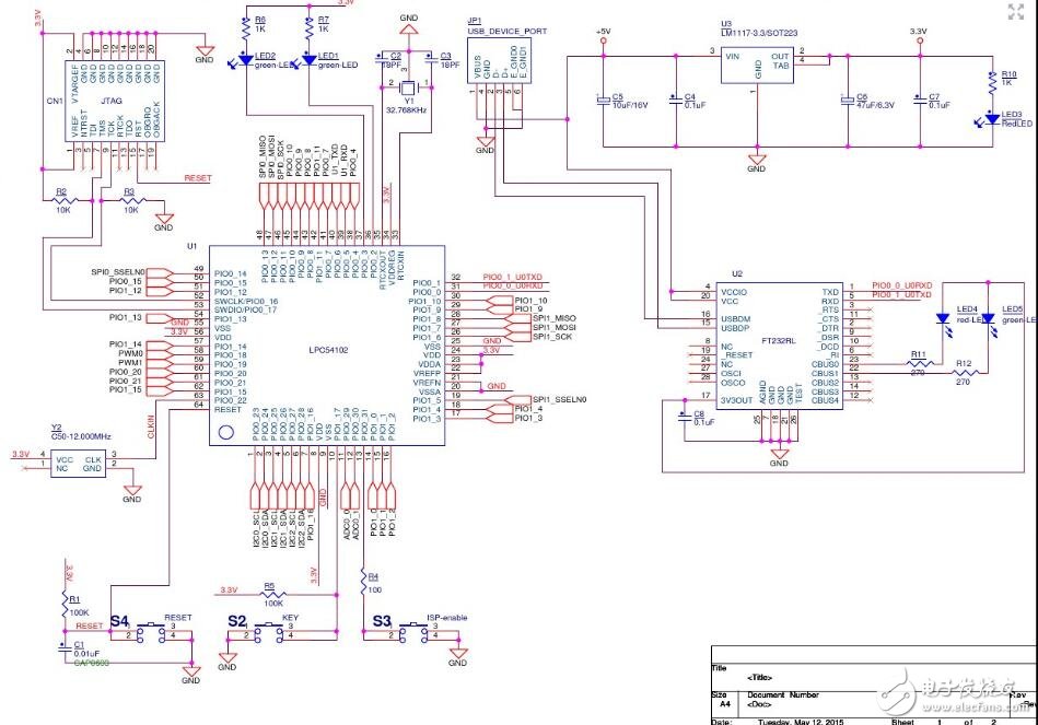 LPC54102開發板電路圖_LPC54102開發板評測