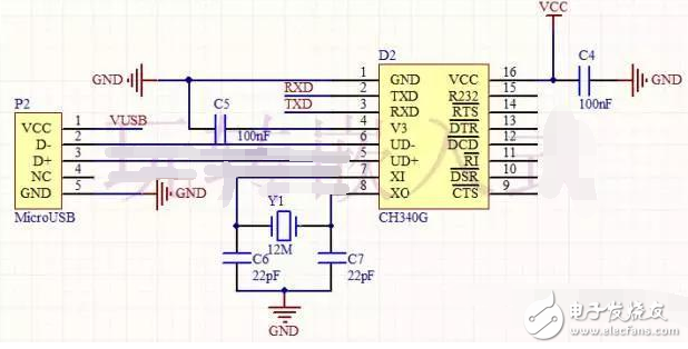 ch340g單片機下載程序電路原理