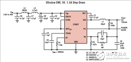 [原創] Linear LT8607 42V 750mA同步降壓穩壓器解決方案