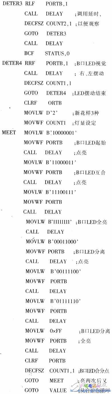 基于PIC單片機花樣彩燈控制器程序設計