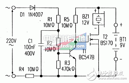 基于交流電源斷電的報警器設計原理