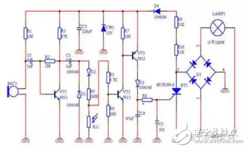 聲光控制電路圖大全（聲光控節能燈/延時節電燈/聲光控樓梯延遲開關電路）