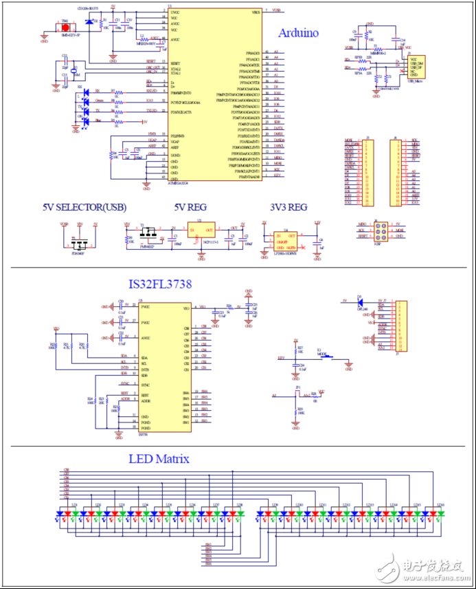 [原創] ISSI IS32FL3738 6x8點陣LED驅動解決方案